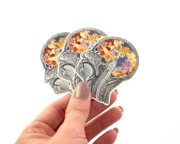 ChristmasChristmas gift Stickers for Hydroflask Beautiful Flowery Brain Sticker Set, Perfect as a gift for doctors STC009
