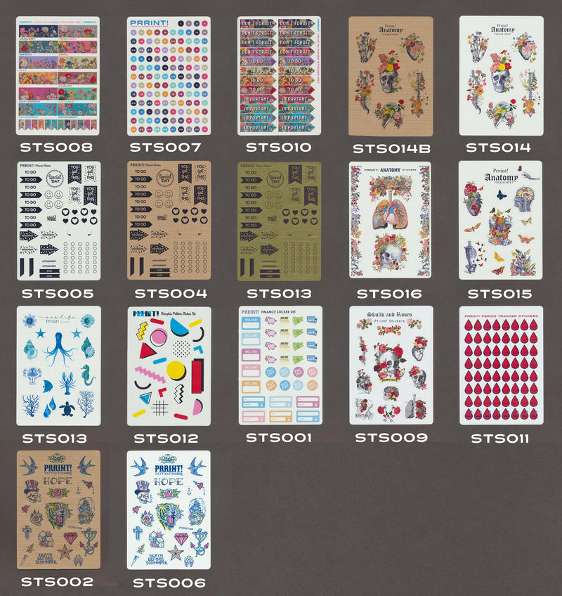 Christmas Stocking Stuffer - SVG - Sticker sheet deal. Anatomical Stickers. Set of Stickers. Botanical Stickers - Stickers sheet, STS042