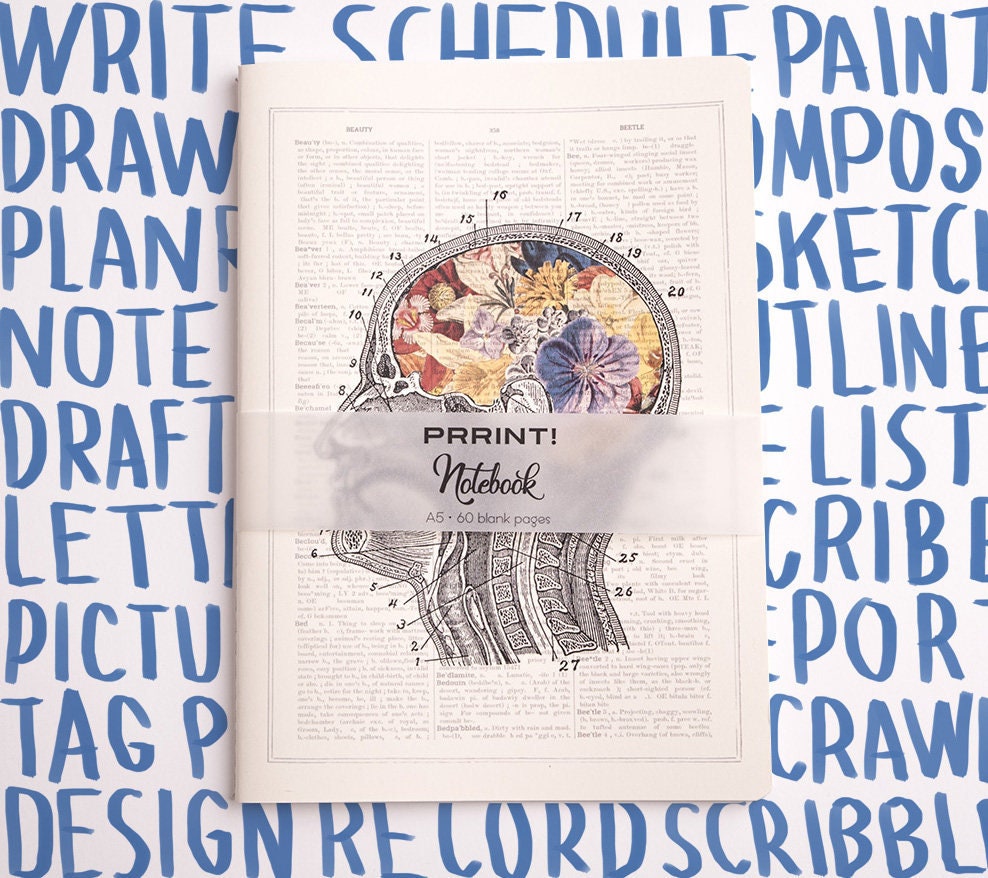 Flowery Brain Notebook – PRRINT!