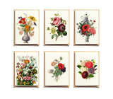 Christmas Thank You cards  - gift - Bouquets Note Cards - Set of 6 - Floral Greeting Cards - Blank Note Cards - Folded Note Cards NTC012