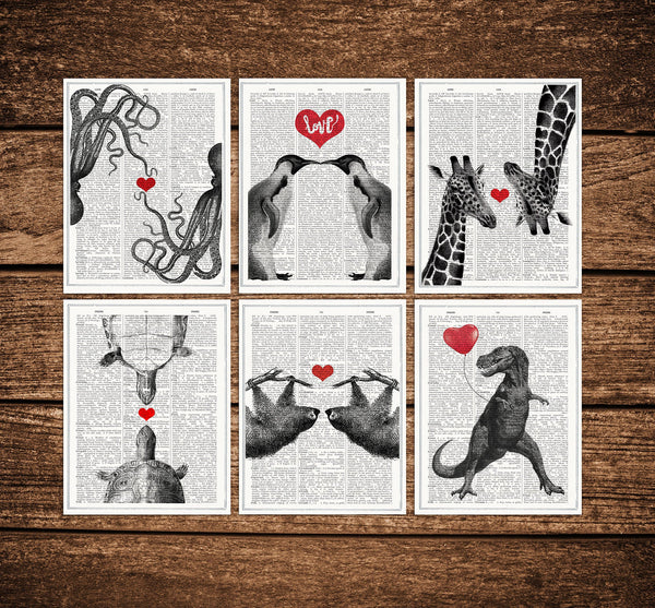 Funny christmas card set -Love Animals Postcards - Set of 6 - Animal Cards - Funny Animals Postcards - Sloths postcards  -  PSC004