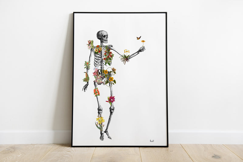 Tropical Plants Skeleton Print
