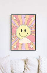 Trendy Smiley Digital Wall Art Prints Trendy, Acid Smiley Morning, Digital Prints Download Trendy, Trendy Wall Art, Smiley Print, DGT002