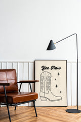 Yee Haw print, Cowgirl Cowboy Boots Rodeo Print Wall Art , Large printable Art, Digital download Art, Western Art Print, DGT030