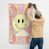 Retro Smiley Tapestry | Y2K Wall Decor | Teen Dorm Decor | Positive Wall Decor | Acid Wall Tapestry | Y2K Aesthetic