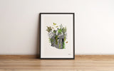 Home decor - Green Ferns Anatomical Heart - Flower Heart Print - Flower Anatomy Print- Anatomy Decor - Sustainable art - Art heart - SKA304