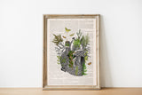 Home decor - Green Ferns Anatomical Heart - Flower Heart Print - Flower Anatomy Print- Anatomy Decor - Sustainable art - Art heart - SKA304