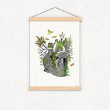 Home decor - Green Ferns Anatomical Heart - Flower Heart Print - Flower Anatomy Print- Anatomy Decor - Sustainable art - Art heart - SKA304