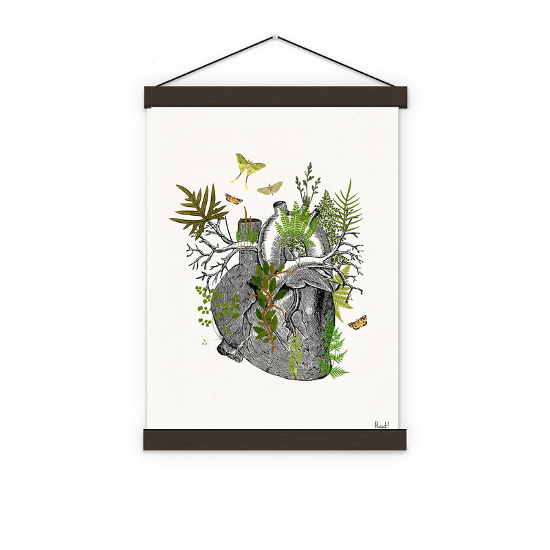 Home decor - Green Ferns Anatomical Heart - Flower Heart Print - Flower Anatomy Print- Anatomy Decor - Sustainable art - Art heart - SKA304
