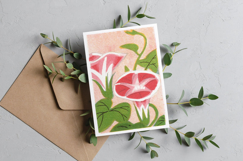 Botanical Postcards set or Wall Art, Vintage style printing, Tricolor printing style, Flowers Postcards, Postcard set of six