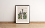 Blue Flowers Lungs Print - Yoga Studio Decor - Anatomy Wall Art - Sustainable art - Meditation wall art - SKA317