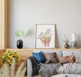 Colored Bones Engraving Anatomical Wall art print