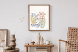 Colored Hip Bones Engraving Science and Anatomical Wall art print