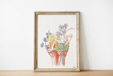 Colored Bones Engraving Anatomical Wall art print
