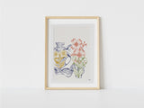 Colored Hip Bones Engraving Science and Anatomical Wall art print