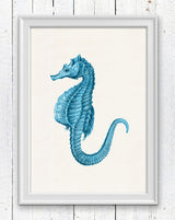 Blue seahorse n02 Seaside wall art