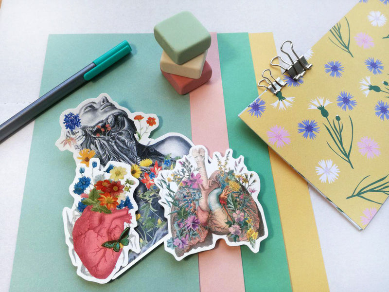 Wild flowers lungs stickers